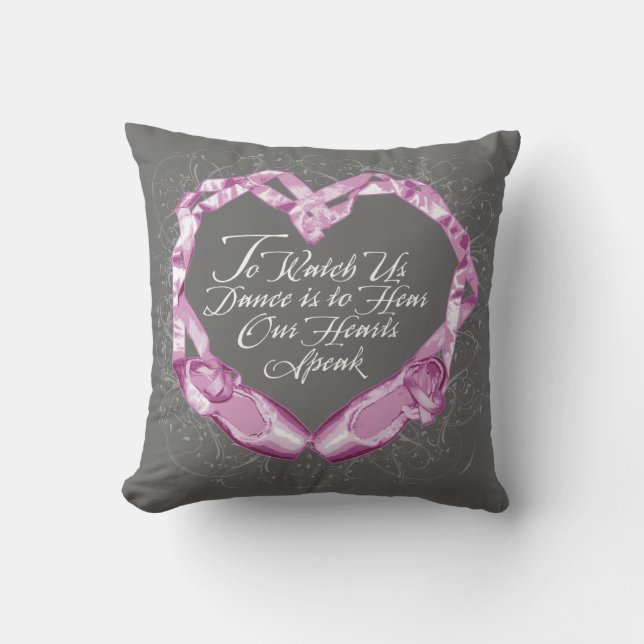Hear Our Ballet Hearts Throw Pillow (Front)