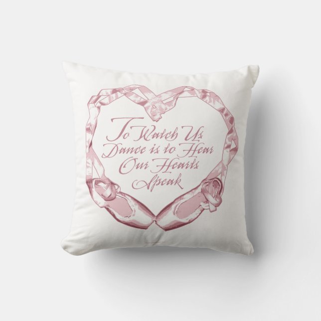 Hear Our Ballet Hearts Throw Pillow (Front)
