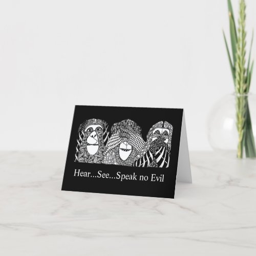 Hear See and Speak No Evil and 4th Ape Card