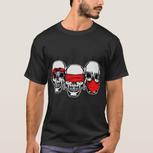 Hear See Speak No Evil Skulls  WhiteTigerLLCcom  T_Shirt