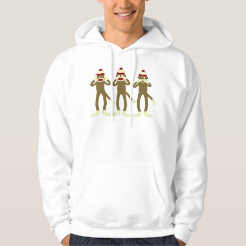 Hear See Speak No Evil Sock Monkeys Hoodie