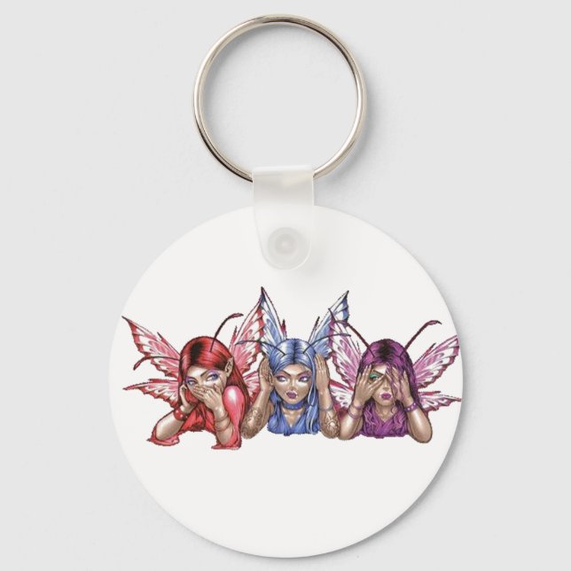 Hear, Speak, See No Evil Keychain (Front)