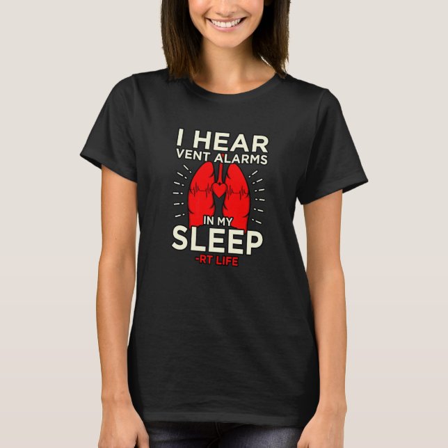 Hear Vent Alarms Asthma Awareness Month Gray Ribbo T-Shirt (Front)