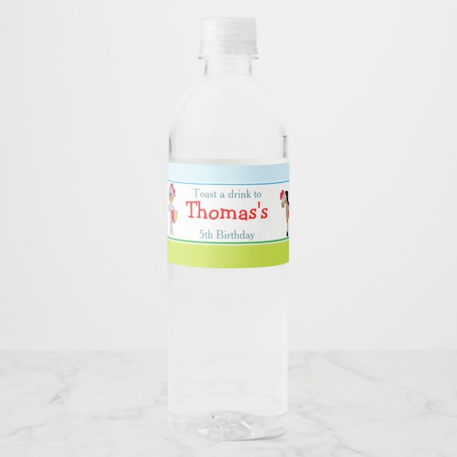 Hear Ye African American Cute Knight Water Bottle Label (Front)