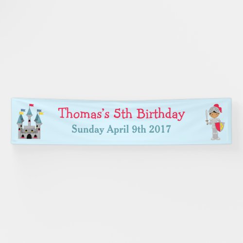 Hear Ye African American Knight Birthday Party Banner