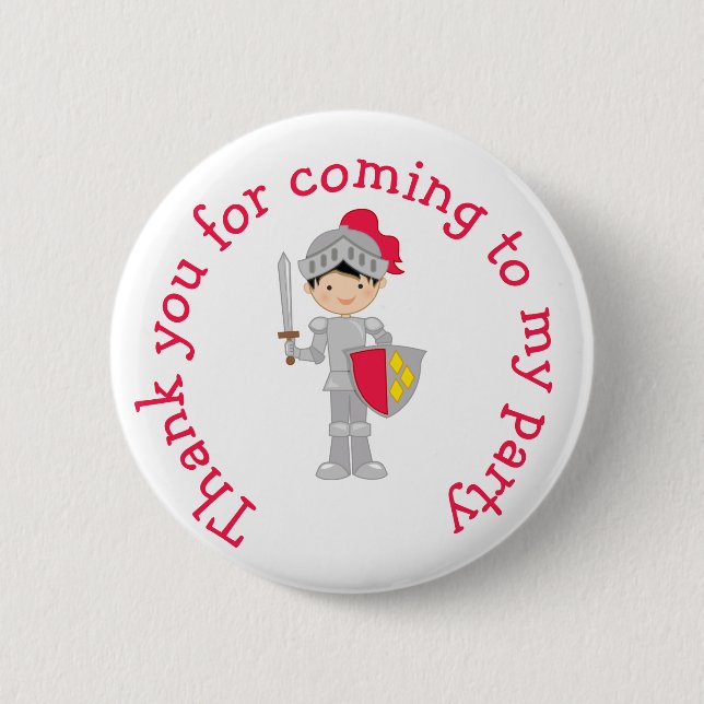 Hear Ye Black Hair Knight 'Thank you for coming' Button (Front)