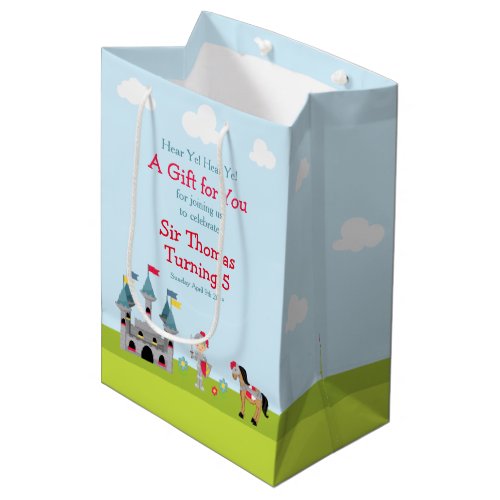 Hear Ye Blonde Cute Knight Birthday Party Medium Gift Bag