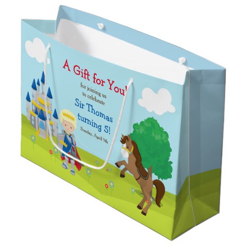 Hear Ye Blonde Prince Birthday Party Large Gift Bag
