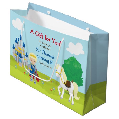 Hear Ye Blonde Prince Birthday Party Large Gift Bag
