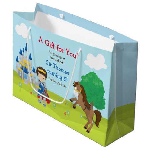 Hear Ye Brunette Prince Birthday Party Large Gift Bag