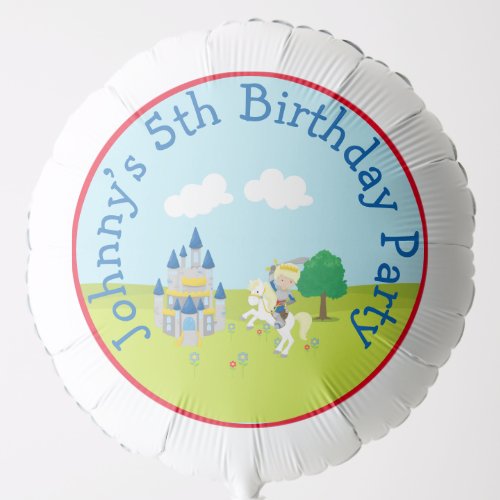 Hear Ye Cute Blonde Prince Birthday Party Balloon