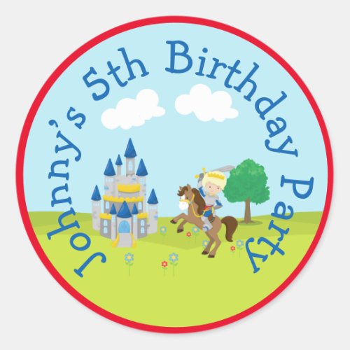 Hear Ye Cute Blonde Prince Birthday Party Classic Classic Round Sticker