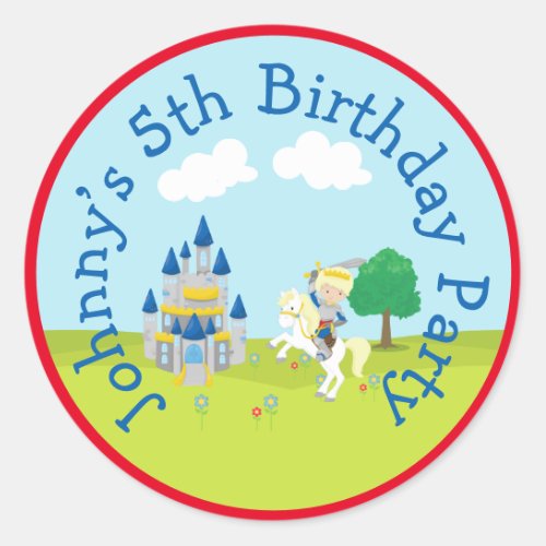 Hear Ye Cute Blonde Prince Birthday Party Classic Round Sticker