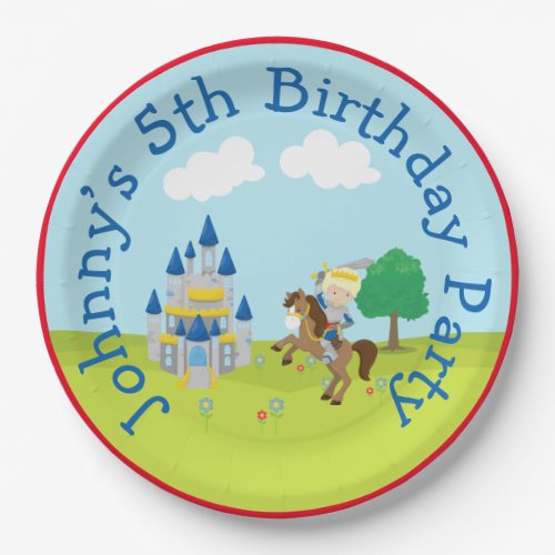 Hear Ye Cute Blonde Prince Birthday Party Paper Plates