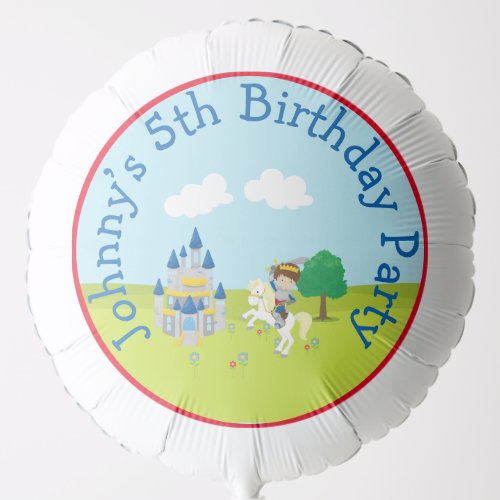 Hear Ye Cute Brunette Prince Birthday Party Balloon