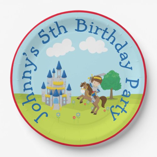 Hear Ye Cute Brunette Prince Birthday Party Paper Paper Plates