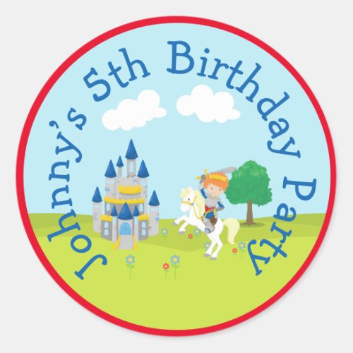 Hear Ye Cute Red Hair Prince Birthday Party Classic Round Sticker