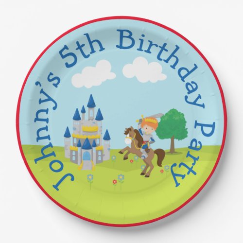 Hear Ye Cute Red Haired Prince Birthday Party Paper Plates