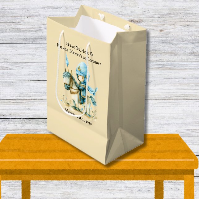 Hear Ye, Hear Ye Medieval Boy’s 1st Birthday Medium Gift Bag (Hear Ye, Hear Ye Medieval Boy’s 1st Birthday Medium Gift Bag)
