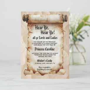 Hear Ye, Hear Ye! Medieval Parchment Scroll Invitation