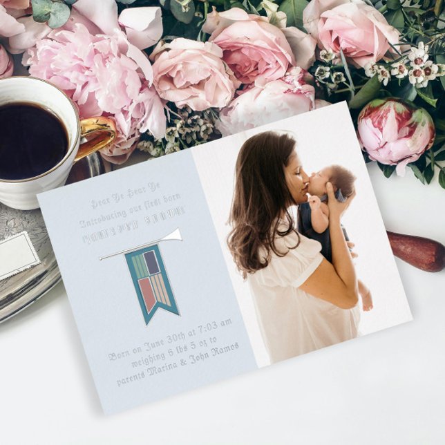 Hear Ye Hear Ye Medieval Photo Birth Announcement (Creator Uploaded)