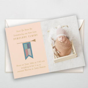 Hear Ye Hear Ye Medieval Photo Birth Announcement