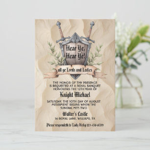 Hear Ye Hear Ye Medieval Renaissance Birthday Invitation