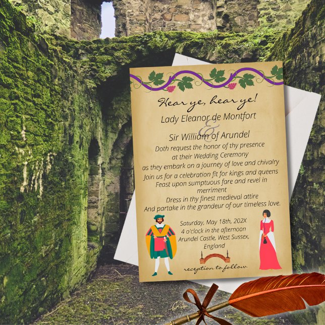 HEAR YE! Medieval Faux Parchment Wedding Invitation (Creator Uploaded)