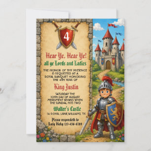 Hear Ye Medieval Renaissance Royal Birthday Invitation