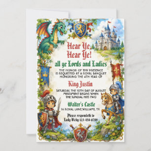 Hear Ye Medieval Renaissance Royal Birthday Invitation