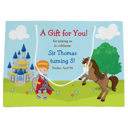 Hear Ye Red Hair Prince Birthday Party Large Gift Bag