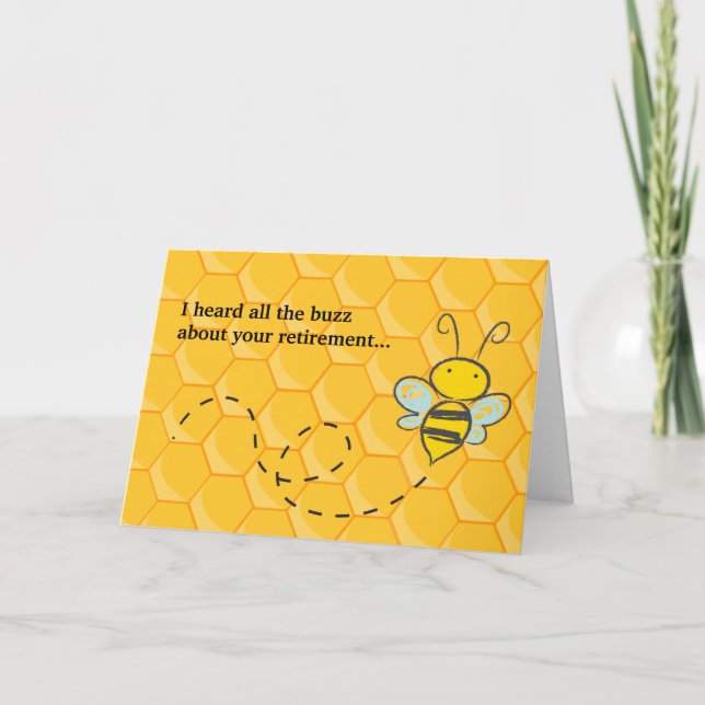 Heard all the Buzz Cute Bee Retirement Holiday Card (Front)