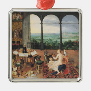 Hearing, 1617 metal ornament