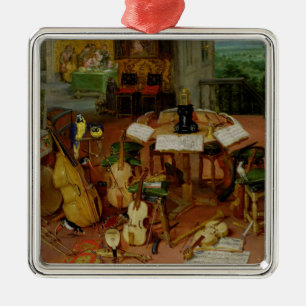 Hearing, 1617 metal ornament