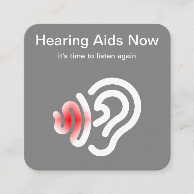 Hearing Aid Center And Audiology Square Business Card (Front)