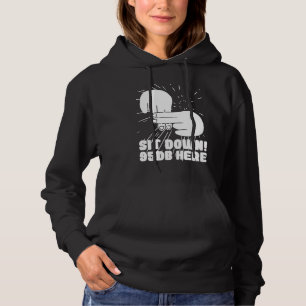 Hearing Aid Deaf Pride ASL hand sign language sit  Hoodie