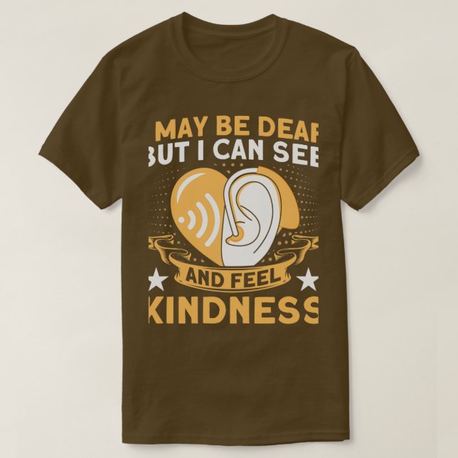 Hearing Aid Design for Sign Language Deaf Sign Lan T-Shirt (Design Front)