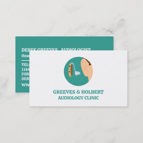 Hearing Aid Icon Audiologist Audiology Clinic Business Card