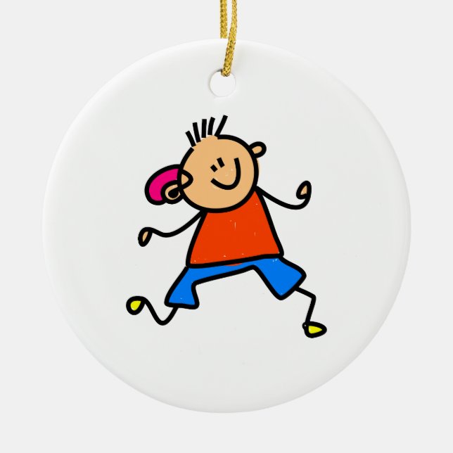 Hearing Aid Kid Ceramic Ornament (Front)
