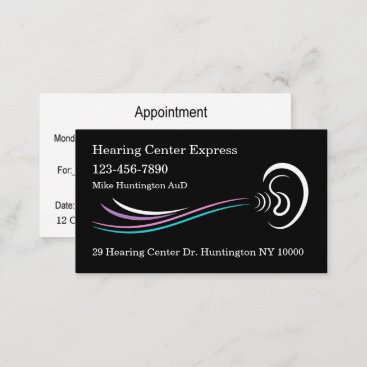 Hearing Aids And Audiology Appointment Business Card