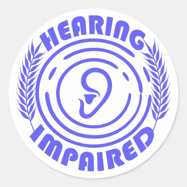 Hearing impaired classic round sticker (Front)