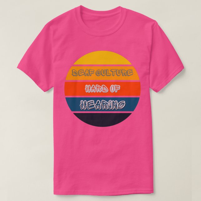 Hearing Impaired Cool Sunset Design T-Shirt (Design Front)