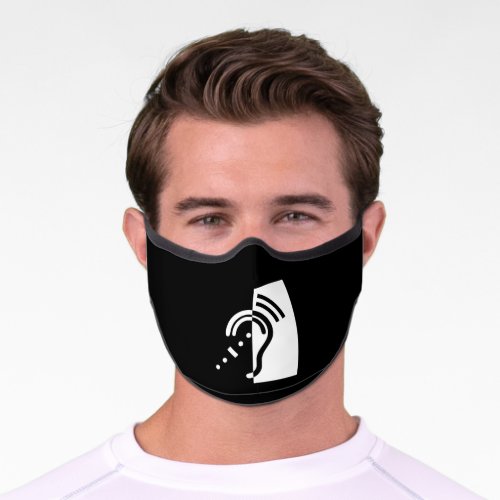 Hearing Impaired _ Hard of Hearing Logo Design Premium Face Mask