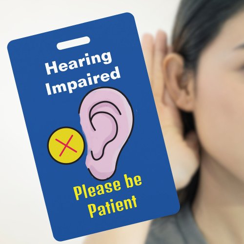 Hearing Impaired Lanyard Low Hearing ID identify Badge