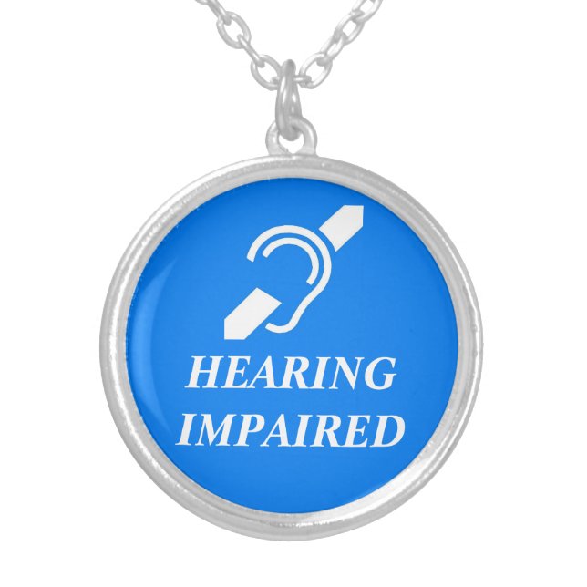 HEARING IMPAIRED SILVER PLATED NECKLACE (Front)
