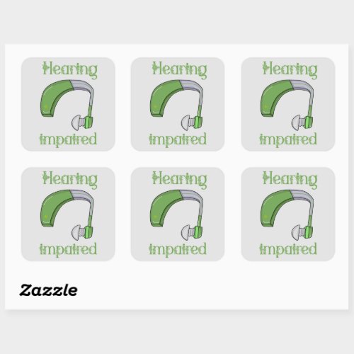 Hearing impaired square sticker