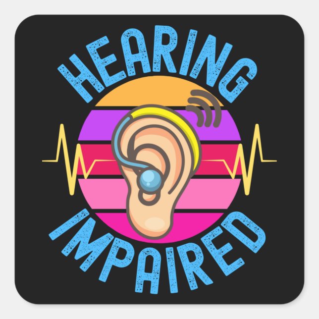 Hearing Impaired Square Sticker (Front)