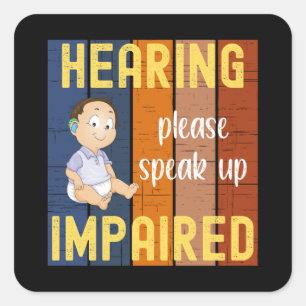 Hearing Impaired Square Sticker