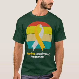 Hearing Impairment Awareness With Silver And Gold T-Shirt