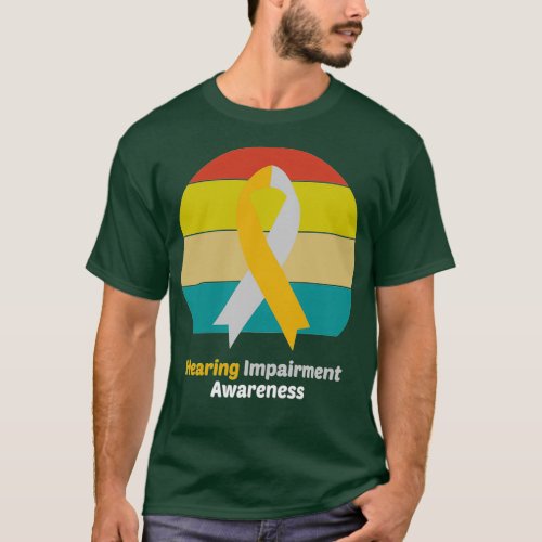 Hearing Impairment Awareness With Silver And Gold T_Shirt